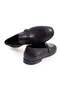 Black Color Laceless Genuine Leather Leather Sole Men's Shoes - 2