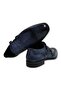 Dark Blue Color Laceless Genuine Leather Men's Shoes - 2