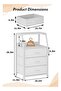 Deal Forthcan White Nightstand with 3 Fabric Drawers & 2-Tier Shelf, Small Bedside Table Storage Organizer with Steel Frame & Wood Top, End Table for Bedroom, Nursery, Closet & Hallway - 5