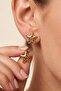 Gold Color Starfish, Star and Minimal Model 3-Piece Earring Set - 3