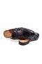 Black Color Laceless Genuine Leather Men's Half Shoes - 2