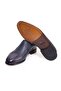 Dark Blue Color Laceless Genuine Leather Leather Sole Men's Shoes - 3