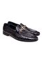 Black Color Laceless Genuine Leather Leather Sole Men's Shoes