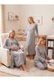New Season Women's Gray Double-Breasted Collar with Breastfeeding Feature Special Design Long Sleeve 100% Cotton Maternity Nightgown Pajama Set - 5