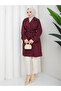 Apolet Detailed Belted Buttoned Pocketed Hijab Trench Coat Rc3145 - 3