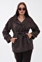 Women's Buttoned Collar, Button Closure, Lined, Belted Trench Coat 265102 - - 2