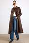 Shirt Collar Double-Breasted Water-Repellent Trench Coat Brown 6819