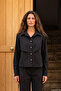 Side-Tie Buttoned Poplin Cotton Shirt 19587 Black