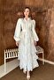 White Layered Dress with Flounces