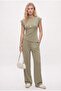 Women's Elvisnew Modal Touch Padded Light Khaki Top and Bottom Set