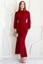 Red Chiffon Dress with Gathered Front