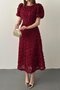 Burgundy Rose Dress - 4