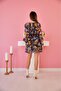 Brown Floral Chiffon Dress - 4