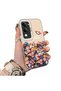 Vivo Y04 Compatible Silicone Edge Hard Back Case Couple Phone Case with Floral Pattern
