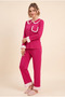 Women's Italian Bamboo Baby Collar Ruffled Chest Pocket Detailed Front Buttoned Pajama Set - 2