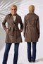 Women's Degaje Collar Half-Length Hijab Lined Belted Water-Repellent Fabric Trench Coat Milk Coffee