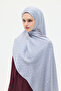 Italian Jacquard Shawl Checkerboard Pattern - Silver - 3
