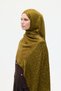 Italian Jacquard Shawl Leopard Pattern - Oil Green - 4