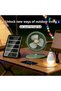 Solar Powered Floor Fan 5 Speed 4 Heights Green Fast Charging Type C 4000mAh - 3