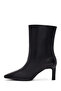 Women's Black Thin Heeled Leather Boots Wf160008Dv - 3