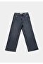 Wide Leg Fit Women's Blue Black Denim Jean Pants - 7