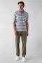 Regular Fit Standard Cut Lycra Stretch Canvas / Chino Trousers with Side Pockets
