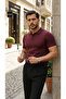 Men's Button Collar Short Sleeve Cotton Knitwear T-Shirt - 4