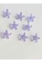 Hair Accessories and Hair Cubes - Purple Color with Star Flowers (8 Pieces) - 2
