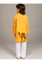 Boys Yellow Cotton Kurta with Printed Design - 2