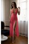 Women's Tulle Long Slit Strap Lycra Tulle Nightgown Dowry Dress Long Stylish Nightgown - 2
