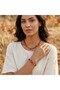Agate Real Natural Stone Women's Necklace and Bracelet Set Light Brown