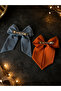 Set of 2 Large Bowknot Automatic Hair Clips for Women and Children, Patterned Solid Color Hair Clips - 2