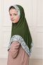 Girls Hijab for Kids – Stylish Modest Islamic Headscarf for Muslim Girls, Printed Trim Kids Hijab with Front Button Detail - 4
