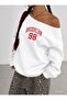 Brooklyn 98 Printed Oversized Women's Boat Neck Sweatshirt