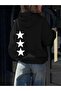 Back Star Printed Oversized Women's Hooded Sweatshirt