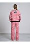 Trendy 3-Thread Brushed Fleece Tracksuit Set with Stone-Print Embroidery - 2