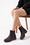 Women's Brown Double Buckle Zippered Comfortable Daily Short Boots - 2