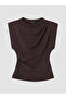 Lcw Vision Plum Crew Neck Gathered Blouse - 4
