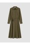Brown Belted Striped Shirt Dress - 5