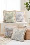 Vintage Nature Scenery Bird and Flower Patterned 4-Piece Fringed Throw Pillow Cover Set - 2