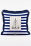 Colorful Striped Sailor Themed 4-Piece Fringed Throw Pillow Cover Set with Sailboat and Lantern Figures - 3