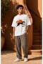 Running Greyhound – White Oversize Printed Design T-Shirt - 5