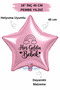18 Inch Pink Star Foil Balloon |   Welcome Baby Rainbow Printed |   Newborn Baby Shower Hospital Room Decoration Balloon