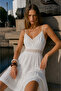 Premium Processing Detailed Lace Detail Cotton Dress with Rope Straps