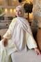 Line Gg Pattern Aura Cotton Jacquard Shawl Stone - 2