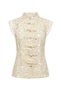 Cream Knotted Front Blouse - 5