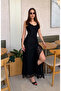 Black Side Slit Detailed Lined Lace Dress - De261102 - 7