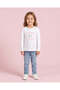 Girls White Graphic Printed T-Shirt