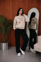 Women's Cherry Loved Printed Comfortable Fit Crew Neck Beige Sweatshirt - 3