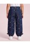 Girls Blue Embroidered Denim Trousers - 4